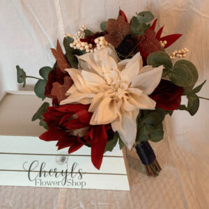 Fall Burgundy & Cream Bouquet
