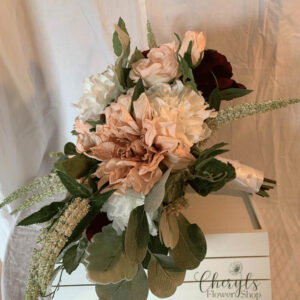 Boho Peach & Burgundy Bouquet