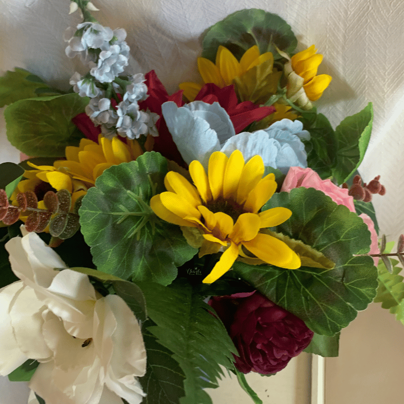 Mixed Summer Silk Flower Memorial Bouquet