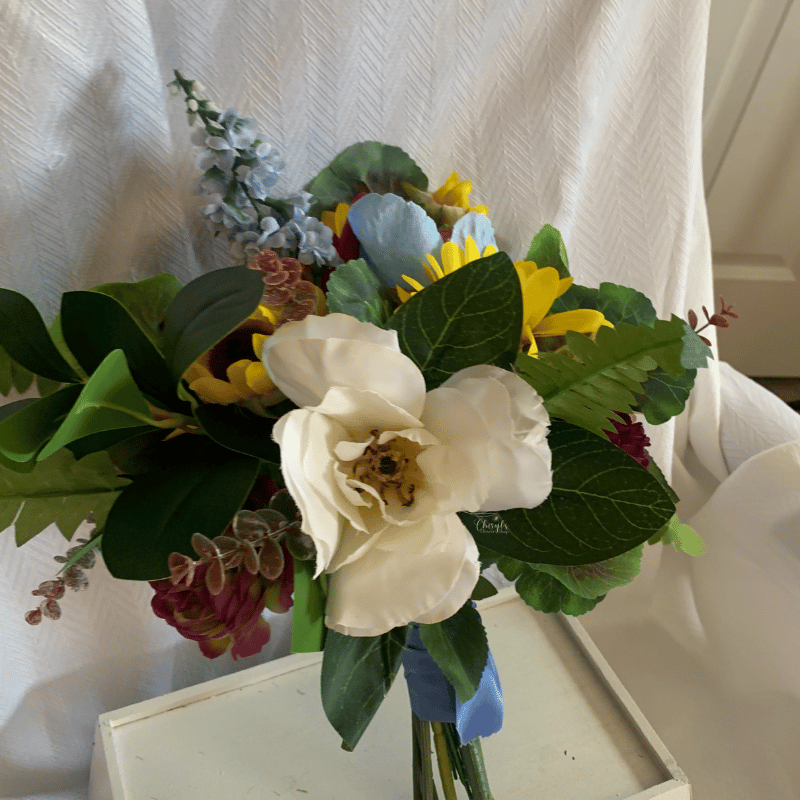 Mixed Summer Silk Flower Memorial Bouquet