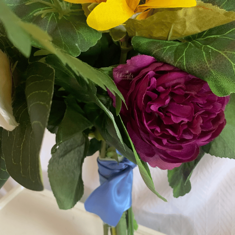 Mixed Summer Silk Flower Memorial Bouquet