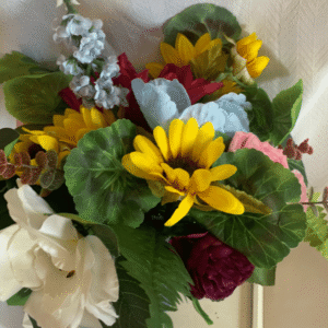 Mixed Summer Silk Flower Memorial Bouquet