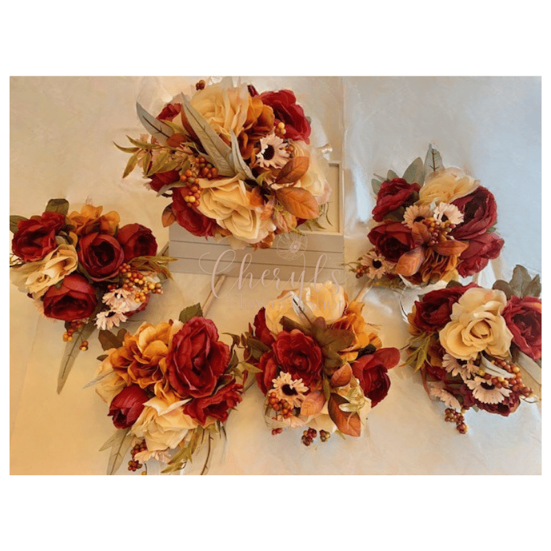 Champagne Rose Bridal Package Bouquets
